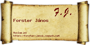 Forster János névjegykártya